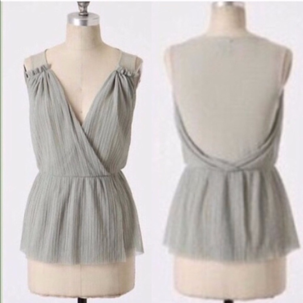 Anthropologie Deletta hidden valley sage  blouse S